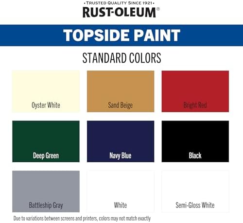Rust-Oleum 207000 Marine Coatings Topside Paint, Quart, Semi-Gloss White 32 Fl Oz (Pack of 1)