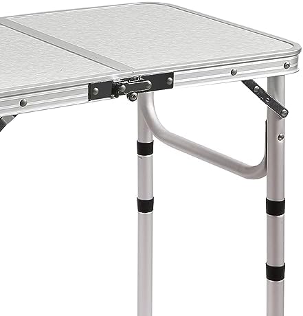 RedSwing Small Folding Table Portable 2 Feet, Small Foldable Table Adjustable Height, Lightweight Aluminum Camping Table, 15.7 in x 23.6 in x 19 in