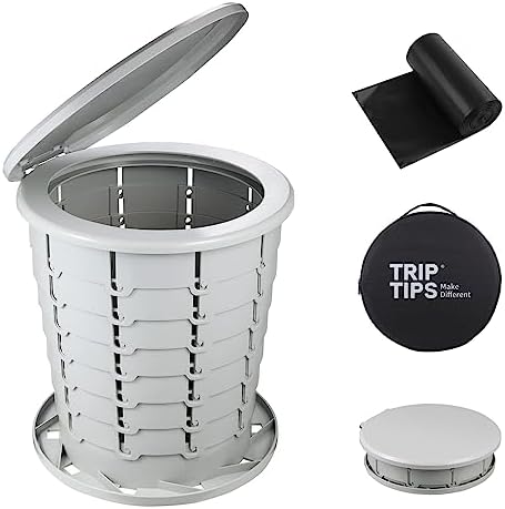 TRIPTIPS Upgrade Retractable Portable Toilet Travel Toilet Adjustable Height Camping Toilet Portable Potty for Adults Kids, Foldable Portable Toilet for Camping/Car