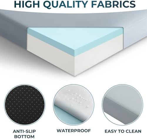 Kingfun Memory Foam Camping Sleeping Pad, CertiPUR-US Camping Mattress Waterproof Roll Up Mattress Guest Bed, Thick Floor Sleeping Mat for Car Truck Tent for Adults with Travel Bag