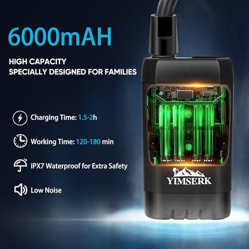 6000mAh Portable Shower for Camping with 2000W Immersion Water Heater – Rechargeable Camp Shower Pump, 4-Mode Filtered Head, LED Display, Outdoor Camping Shower Kit for Travel, Pets & Car Washing