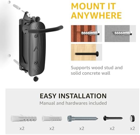 MONTEK Swivel Bike Wall Mount, Bike Hangers for Garage, Wall Mount Bike Rack, Space Saving Wall Bike Rack, Vertical Bike Rack Holds up to 66lbs,2 Pack