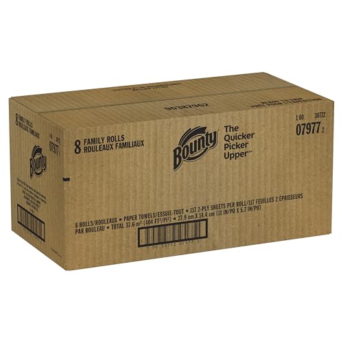 Bounty Paper Towels Quick Size, White, 16 Family Rolls = 40 Regular Rolls (Packaging May Vary)