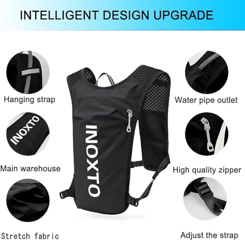 INOXTO Running Hydration Vest ,Lightweight Insulated Pack with 250ml Soft Flask Daypack for Hiking Trail Running Cycling Race Marathon for Women Men