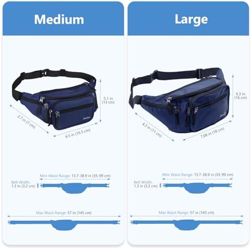 ProCase Fanny Pack Waist Packs for Men Women, Waist Bag Hip Pack for Travel Hiking Running Outdoor Sports