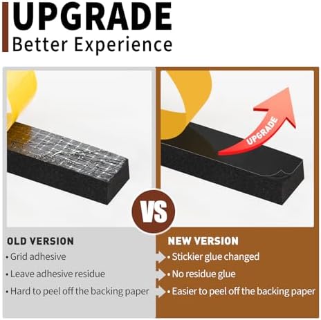 Yotache Weather Stripping 2 Rolls 1" W X 1/8" T (New Adhesive Craft), Neoprene Foam Weatherstrip Tape for Automotive, 33 Ft Length (2 X 16.5 Ft Each)