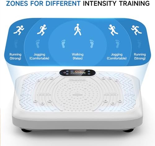 Vibration Plate Exercise Machine Lymphatic Drainage, Full Body Shaking Workout Vibrating Plate Weight Loss, 199 Adjustable Speeds 450 Lbs Capacity Fitness Platform for Women Men