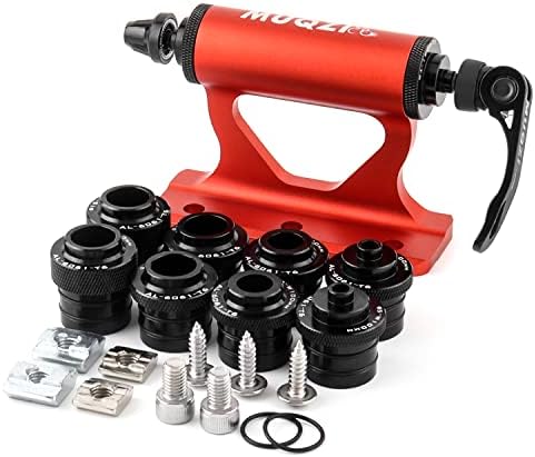MUQZI Quick Release Fork Mount, Bike Car Roof Mount Rack Road Bicycle Fork Block Thru Axle Wheel Holder, Truck Bed Fork Mount with Installation Adapters MTB Tire Holder Rack Mount, Red