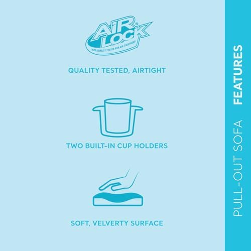 Intex Inflatable Pull-Out Sofa: Velvety Surface, 2-in-1 Valve, Cupholder, 46" x 88" x 26" - Blow-Up Couch and Folding Queen Size Air Mattress Bed