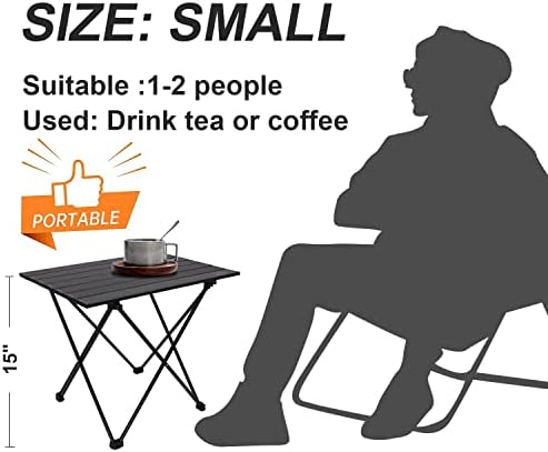 Camping Table Folding Portable Camp Side Table Aluminum Lightweight Carry Bag Beach Outdoor Hiking Picnics BBQ Cooking Dining Kitchen