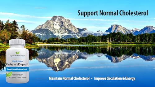 CRYSTAL PEAKS NUTRITION Cholesterol Supplement - All-Natural Ingredients to Support Normal Colesterol Levels. Supports Optimal Circulation. 60 Capsules