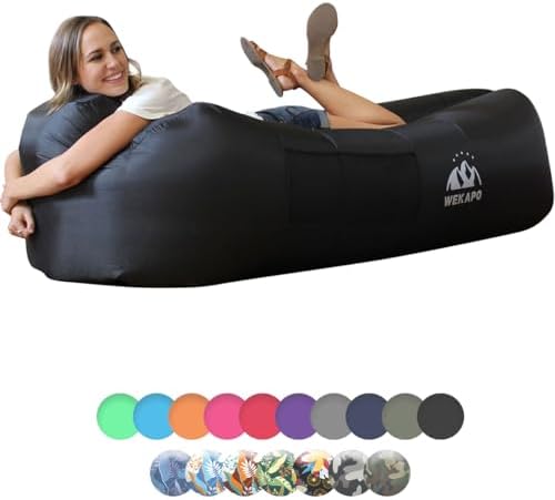 WEKAPO Inflatable Lounger Air Sofa Hammock-Portable,Water Proof& Anti-Air Leaking Design-Ideal Couch for Backyard Beach Traveling Camping Picnics & Music Festivals