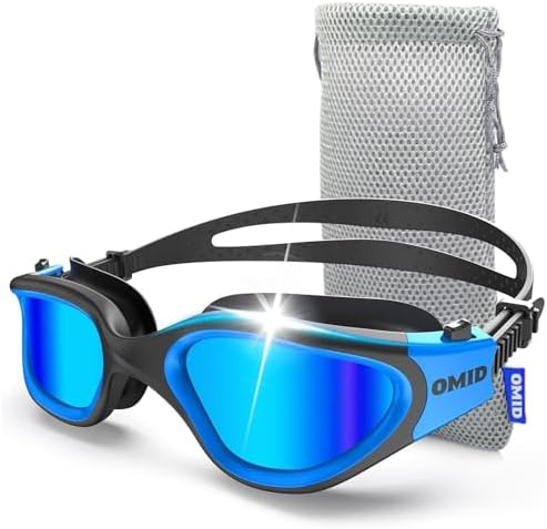 OMID Swim Goggles, P2 Polarized Swimming Goggles for Men Anti-fog Goggles Swimming for Adult Women