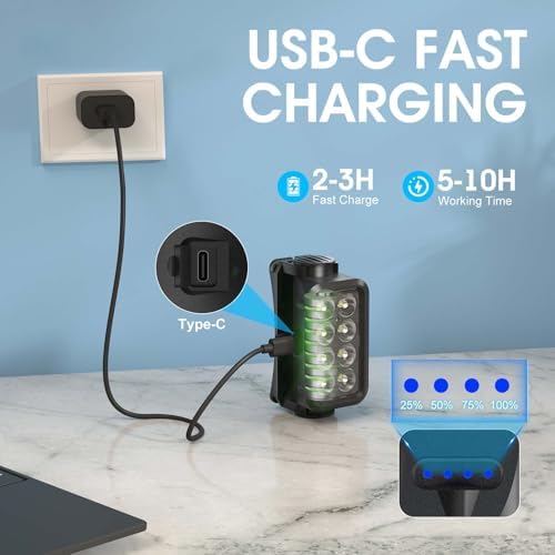 Rechargeable Headlamp Flashlight 2-Pack, 8 LED 2500 Lumen Ultra-Light Bright Headlight with Motion Sensor, Waterproof Lightweight Head Lamp for Adult Kid, Headlamps for Outdoor Camping Running Fishing