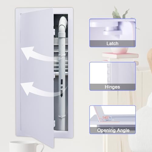 Suteck Plumbing Access Panel for Drywall Ceiling 14 x 29 Inch Reinforced Plastic Wall Access Doors Removable Hinged White