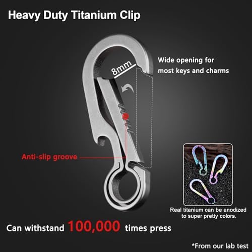 Titanium Carabiner Keychain Clip, Minimalist Keychain Key Clip EDC Quick Release Hooks