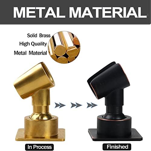 Brass Oil-Rubbed Bronze Shower Wand Holder - Adjustable Handheld Shower Head Bracket - Drill Free Glue Installation