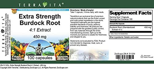 Extra Strength Burdock Root 4:1 Extract - 450 mg (100 Capsules, ZIN: 511254) - 2 Pack