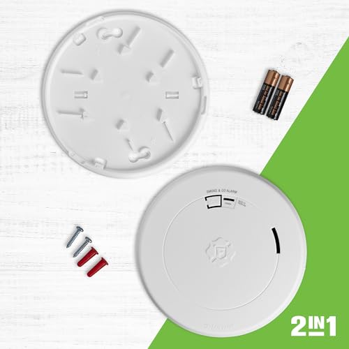 First Alert Combination Smoke & Carbon Monoxide Alarm, Battery-Operated Detector with Slim Profile Design, SMCO200, 1-Pack
