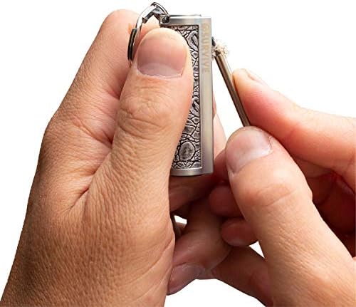 SURVIVE Permanent Match Metal, 2 Pack, Reusable Survival Fire Starter Lighter, Emergency Waterproof Keychain Striker Stick Kit