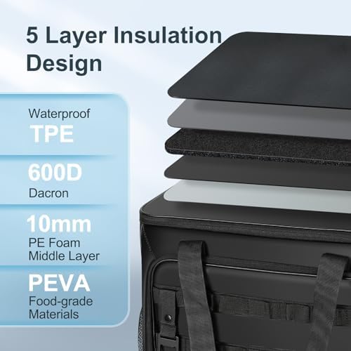 Soft Cooler Bag, Large Leakproof Beach Cooler, Collapsible Cooler with Adjustable Shoulder Straps, Ice Chest, Portable Insulated Bag Camping Cooler for Travel&Camping&Picnic