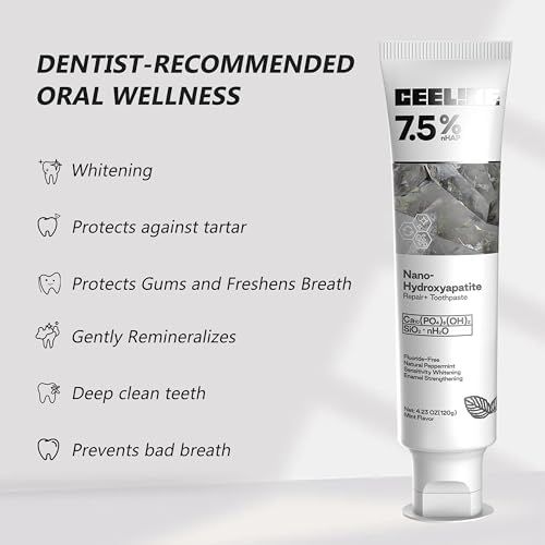 CEELIKE Hydroxyapatite Toothpaste for Advanced Enamel Protection, Gentle and Effective Formula, Fluoride-Free Toothpaste for Sensitive Teeth, 4.23oz (3)