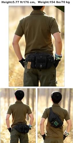 ArcEnCiel Tactical Fanny Pack for Men Waist Bag Hip Belt Outdoor Hiking Fishing Bumbag with Patch