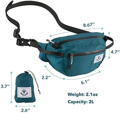 4Monster Hiking Waist Packs Portable,Water Resistant Fanny Bag with Adjustable Strap,Lightweight Crossbody Chest Bag Slim Bag