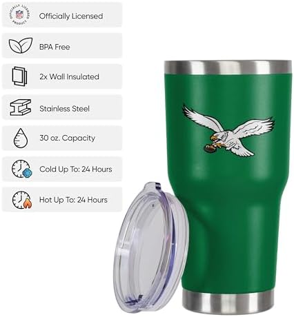FOCO NFL unisex NFL Team Logo 30oz Insulated Stainless Steel Travel Mug Tumbler