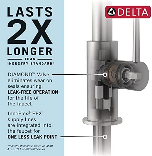 Delta Faucet Lenta Gold Kitchen Faucet Touch, Touch Kitchen Faucets with Pull Down Sprayer, Kitchen Sink Faucet, Faucet for Kitchen Sink, Touch2O Technology, Champagne Bronze 19802TZ-CZ-DST