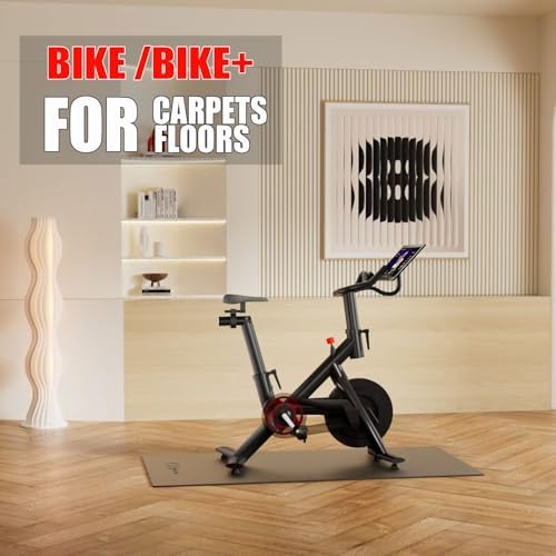 Bike Mat Compatible with Peloton Bike,Elliptical,Treadmill Mat, 6mm Thick, Under Exercise Bike Trainer Pad for Indoor Stationary Spin Bike Gym Equipment Hardwood Floor Carpet Protector