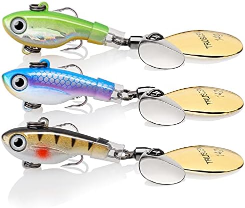 TRUSCEND Swimming or Jigging Fishing Spinners with Two-Way Spinning Spoons System, Rooster Tail Fishing Lures with Flash Copper Body & Blade, Freshwater and Saltwater Blade Bait for Bass Walleye Trout
