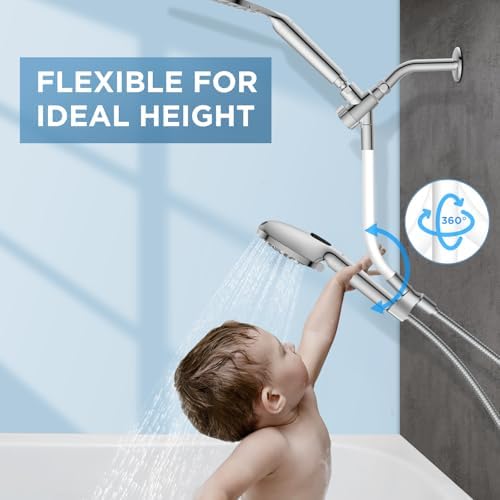 Dual Filtered Rain Shower Head Combo, Handheld Shower Head with Adjustable Bar - Rainfall Shower Head And Showerhead with Filter for Hard Water - Removes Chlorine