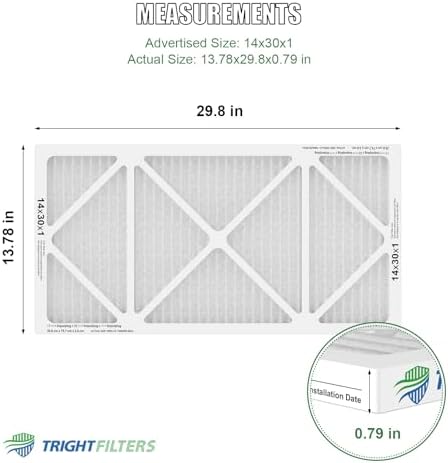 14x30x1 Air Filter 4 Pack, MERV 8 Pleated Dust Defense Air Filters Replacement Air Conditioner HVAC AC Furnace Filter, Durable and Lightweight
