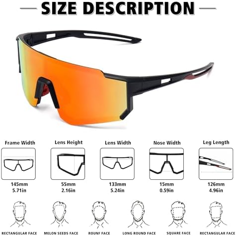 STORYCOAST Polarized Sports Sunglasses for Men Women,Driving Fishing Cycling Mountain Bike Sunglasses UV400 Protection