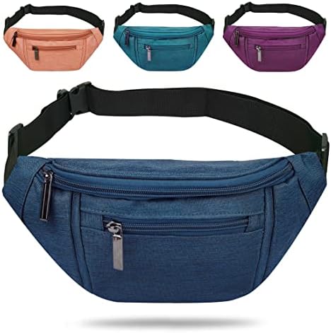 Fanny Pack for Men Women,Crossbody Waist Bag Pack,Belt Bag for Travel Walking Running Hiking Cycling,Easy Carry Any Phone,Wallet (Dark blue)