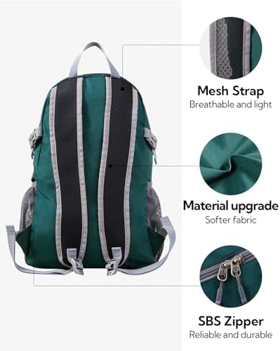 WATERFLY Small Lightweight Packable Backpack: 20l Ultra Light Foldable Travel Hiking Camping Daypack Day Pack for Man Woman