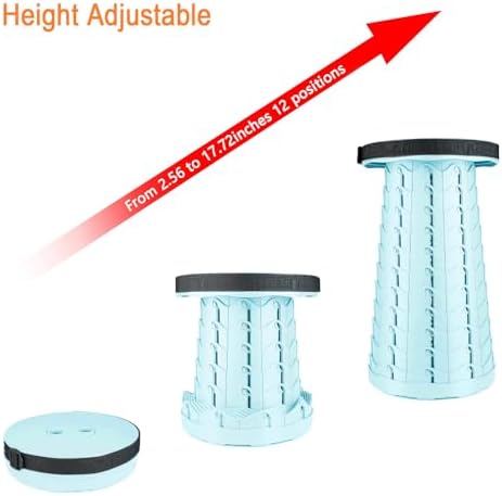 Boreeman Upgraded Folding Stool Lightweight Yet More Sturdy with Load Capacity 400lbs Portable Collapsible Stool for Camping Fishing Hiking BBQ (Ice Cream)