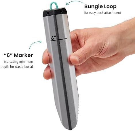 PACT Outdoors Backpacking Shovel: Lightweight Aluminum Trowel, Essential for Backpacking, Camping, Hiking - Award Winning Backpacking Trowel