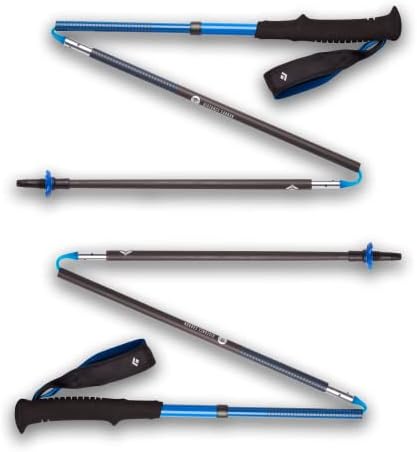 Black Diamond Distance Carbon Z Trekking and Running Poles, Pair of Foldable, Ultra Lightweight, Fixed Length Carbon Fiber Hiking Poles