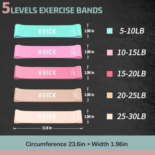 VEICK Resistance Bands, Exercise Bands, Workout Bands Set for Working Out with Handles for Men Women, Elastic Exercising Bands for Fitness Weights Work Out at Home Gym