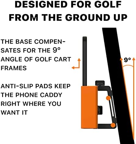 DESERT FOX GOLF Phone Caddy – Adjustable Golf Cart Phone Holder with Secure Strap for Hands-Free GPS & Golf Apps – Universal Fit