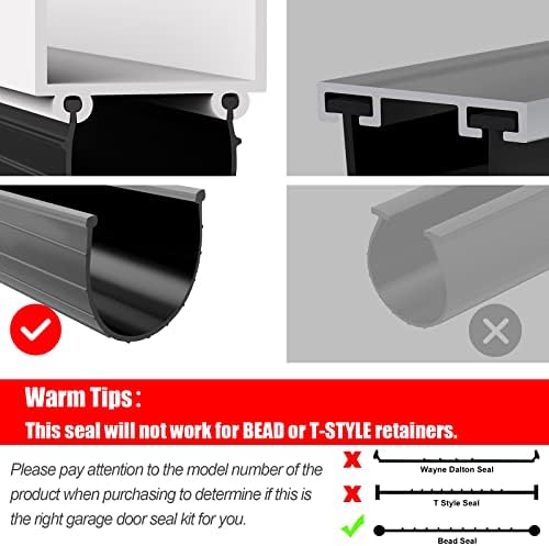 Replacement Wayne Dalton Garage Door Bottom Weather Seal 154448 for Weather Stripping Fit 9 feet Wide Doors (9 feet)