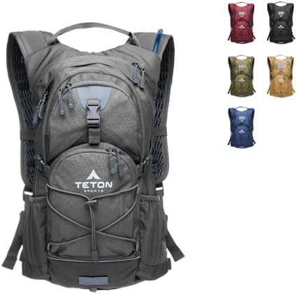 Teton Oasis Hydration Backpack – Lightweight Water Pack with Bladder for Hiking, Running, Cycling, Biking – 18L/22L Sizes – Sewn-in Rain Cover – Fits Men and Women
