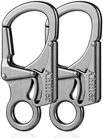 Ahiller Carabiner Clip, Double Anti-Misopening Locking Design, 3" Zinc Alloy Heavy Keychain for Outdoor Camping Hiking, Key Ring Clip