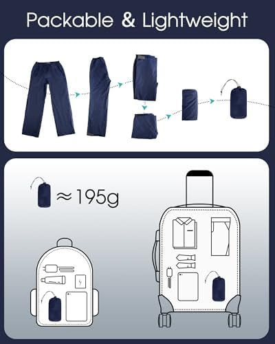 33,000ft Packable Rain Pants for Women Waterproof Pants Lightweight Rain Over Pants Outdoor Windproof Pant for Golf Hiking