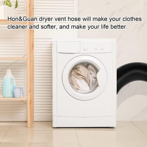 Hon&Guan 6 inch Air Duct - 16 FT Long, Black Flexible Ducting HVAC Ventilation Air Hose for Grow Tents And Ventilation System.