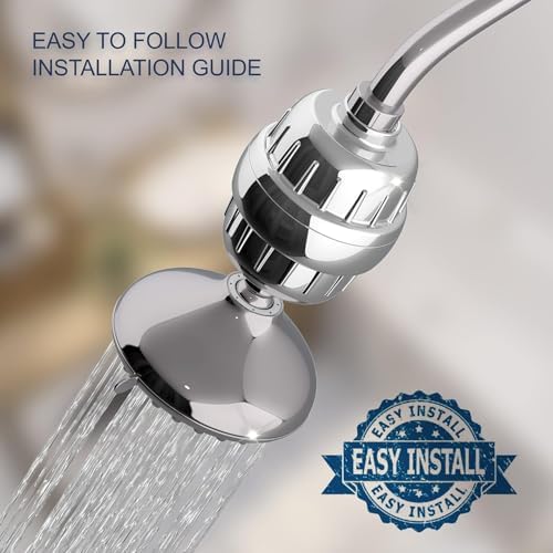 Aqua Earth Shower Filter For Hard Water Removes Chlorine and Harmful Substances Showerhead Filter High Output Activated Carbon remove Other Sediments Vitamin C