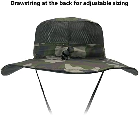BASSDASH UPF 50+ Sun Fishing Hat Water Resistant with Detachable Neck Flap