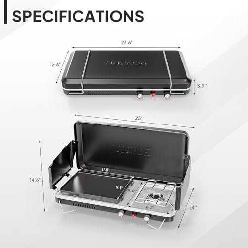 ROVSUN 2-in-1 Portable Camping Stove with Grill